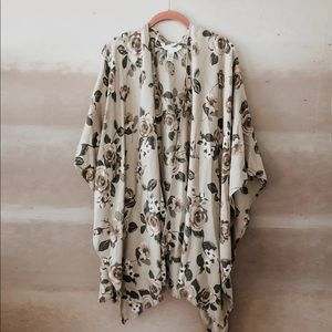 Floral shawl cape